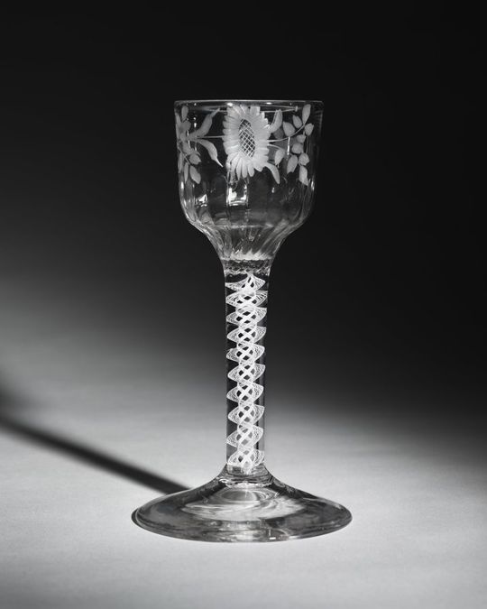 Verre à pied en verre, XVIIIe siècle