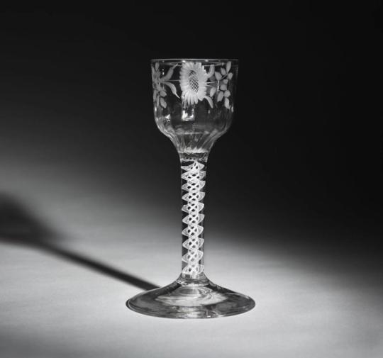 Verre à pied en verre, XVIIIe siècle
