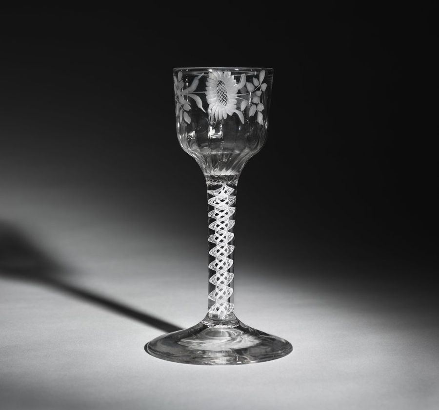 Verre à pied en verre, XVIIIe siècle