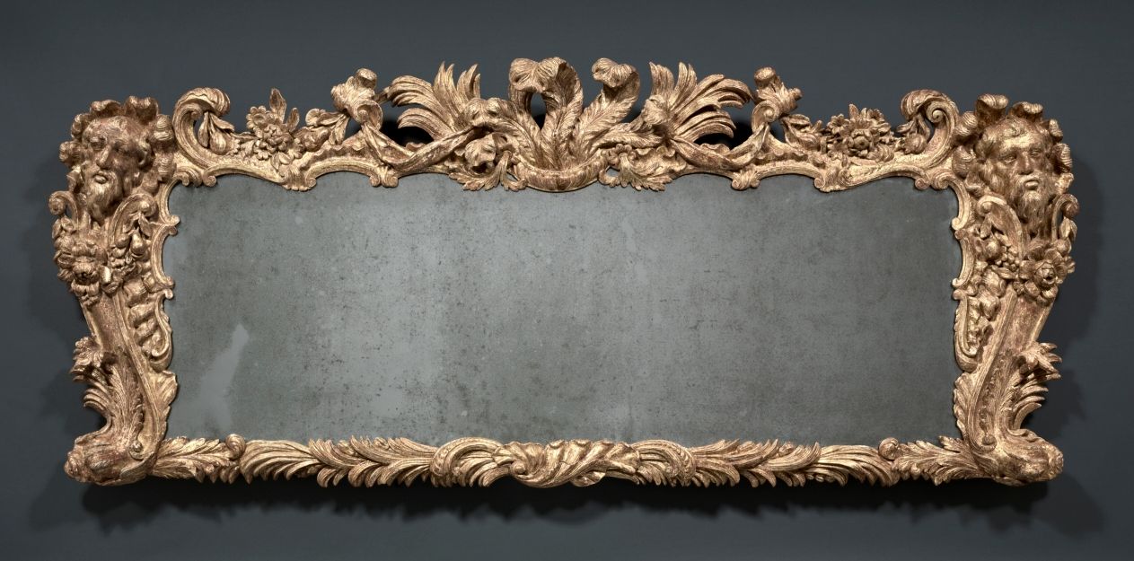 Miroir en bois doré et verre, XVIIIe siècle