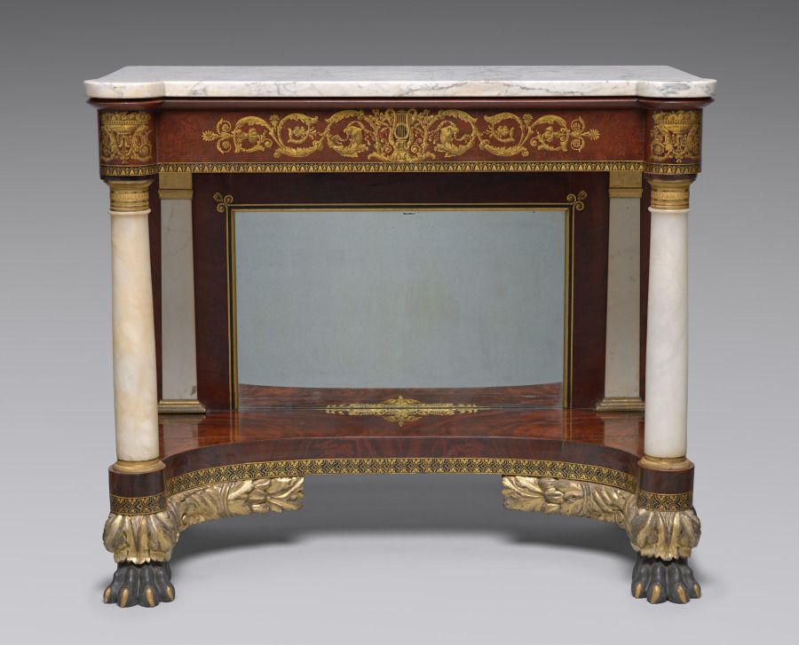Table en acajou et marbre, Louis-Philippe