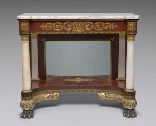 Table en acajou et marbre, Louis-Philippe