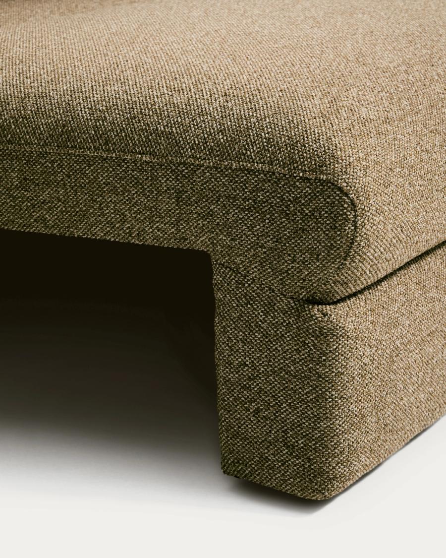 Two-seater sofa in khaki-green fabric, photo 3