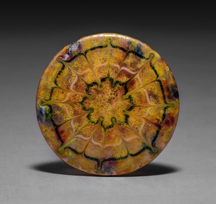 Bougeoir en cuivre et verre, Art nouveau
