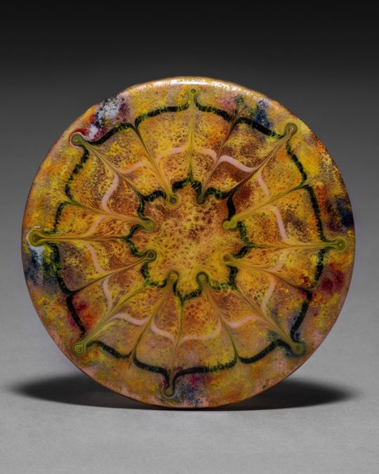Bougeoir en cuivre et verre, Art nouveau