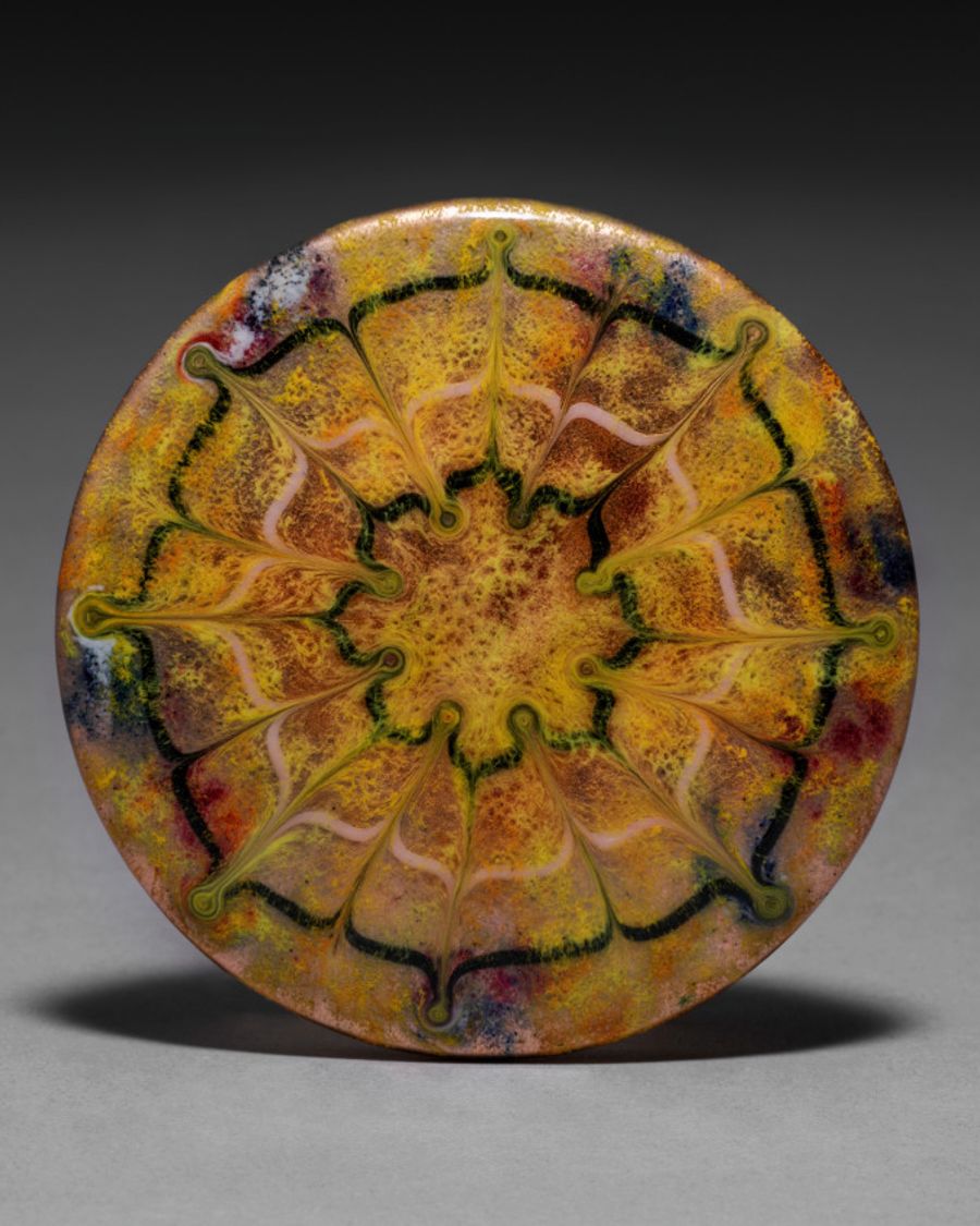 Bougeoir en cuivre et verre, Art nouveau