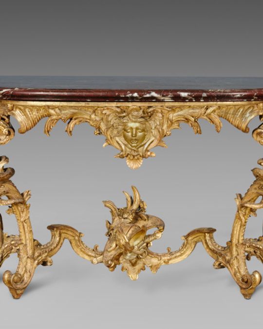 Console en bois doré et marbre, Louis XV