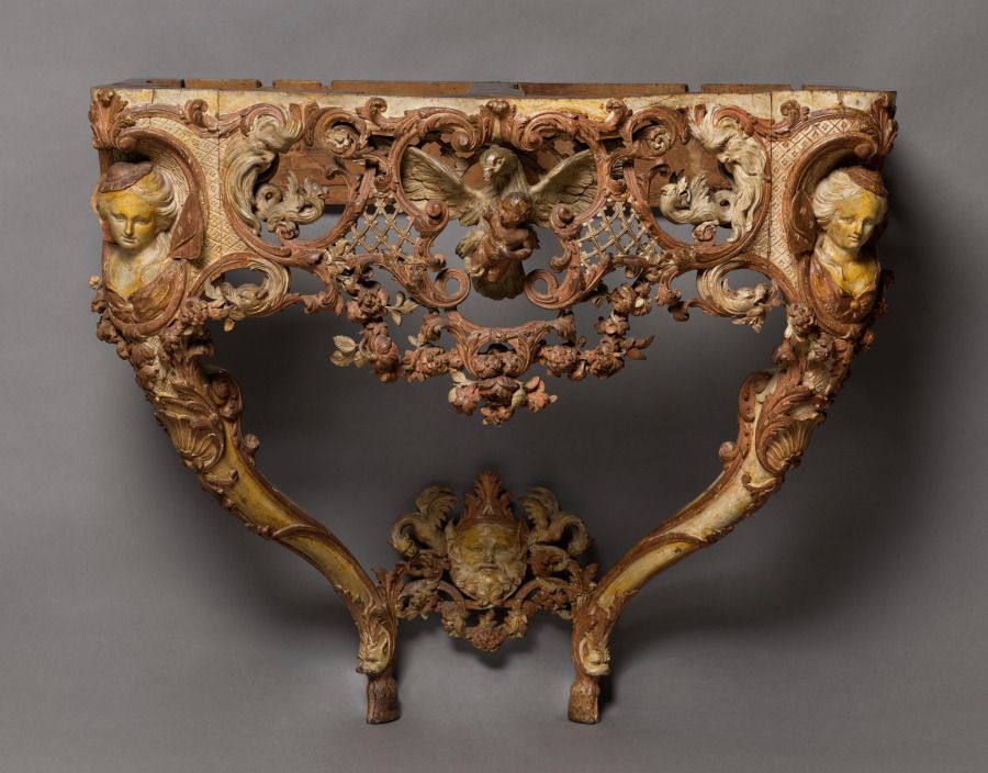Console en bois doré, Régence