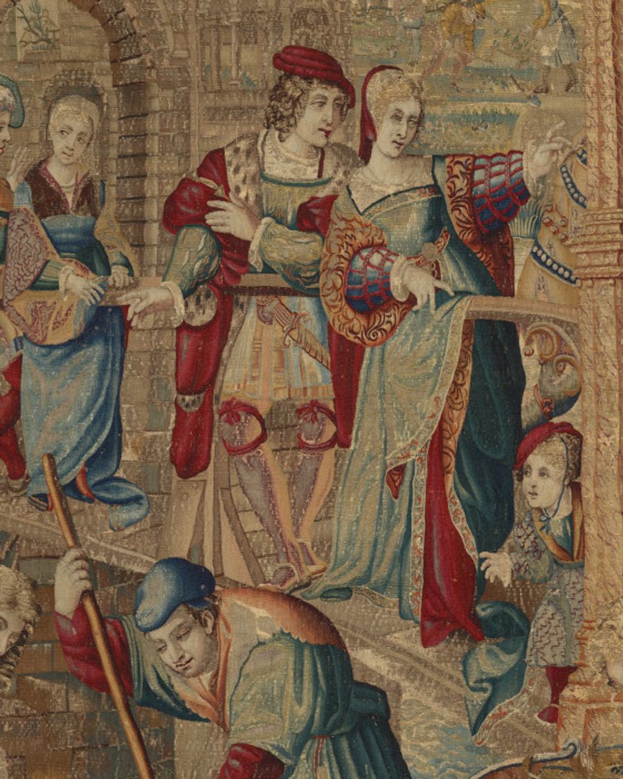 Tapisserie en soie et laine, Louis XIII