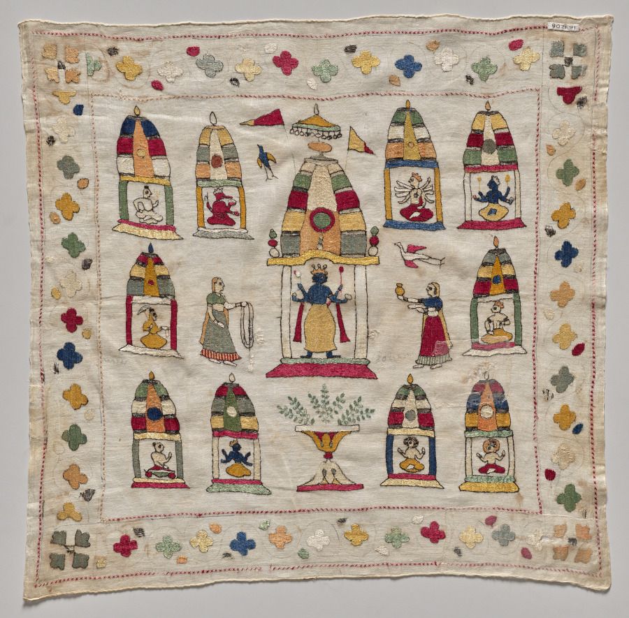 Broderie en argent et soie, XVIIIe siècle