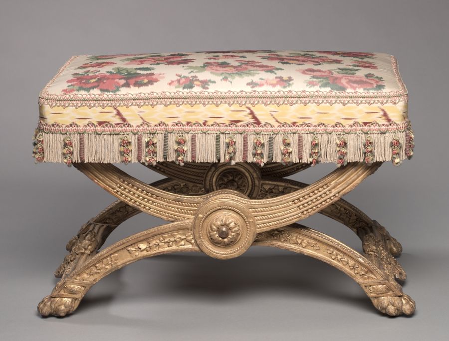 Tabouret en bois doré, Louis XVI