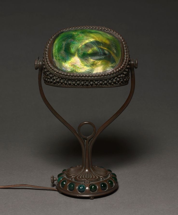 Bougeoir en bronze et verre, Art nouveau