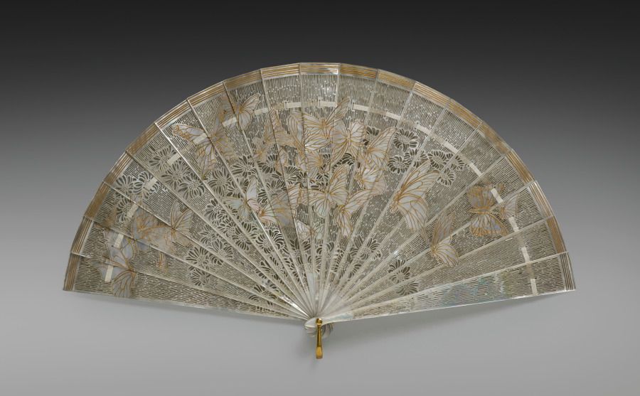Éventail en soie, Art nouveau