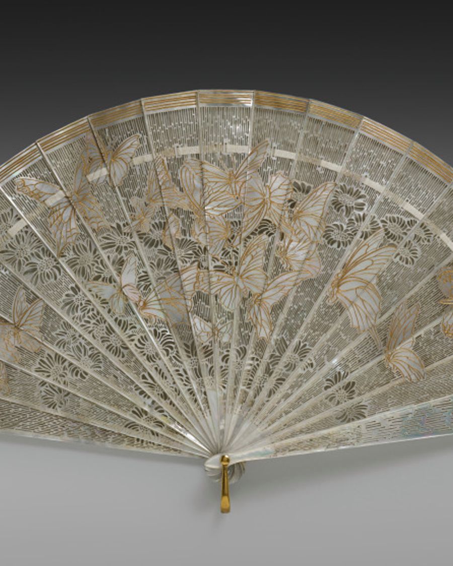 Éventail en soie, Art nouveau