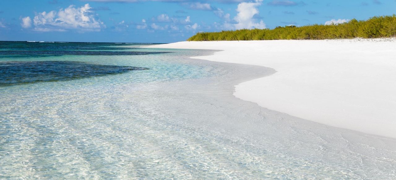 Unspoiled white sand beach in Anegada, British Virgin Islands