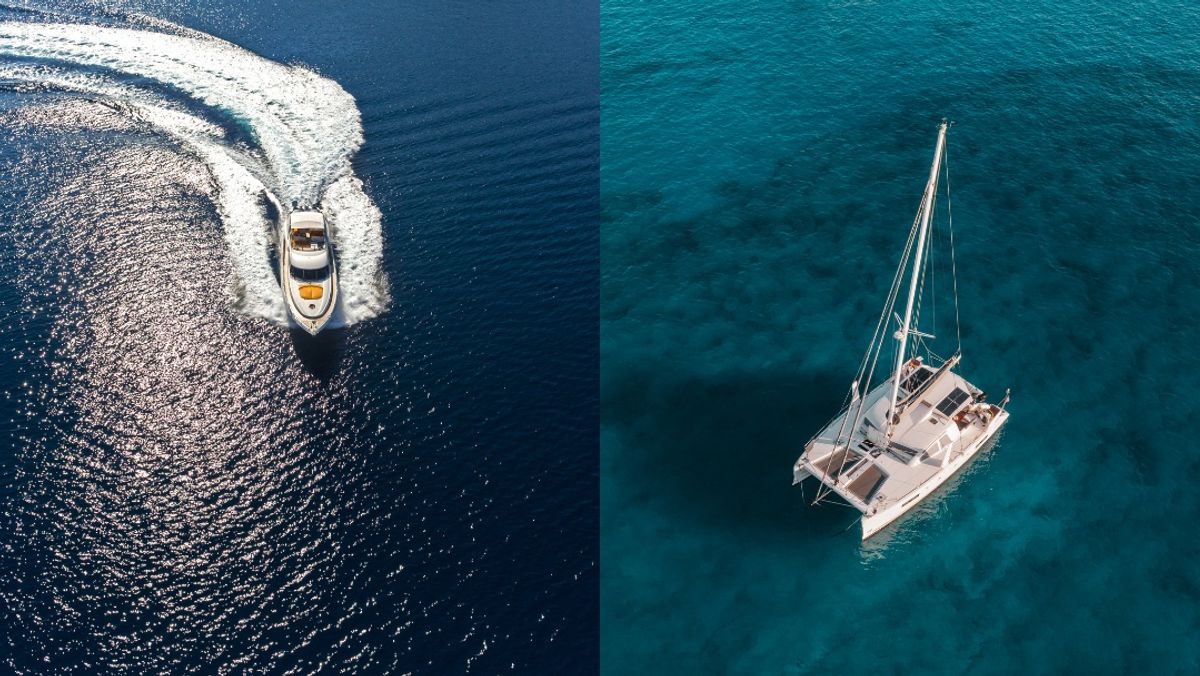 Catamaran & Motor Yacht, side by side