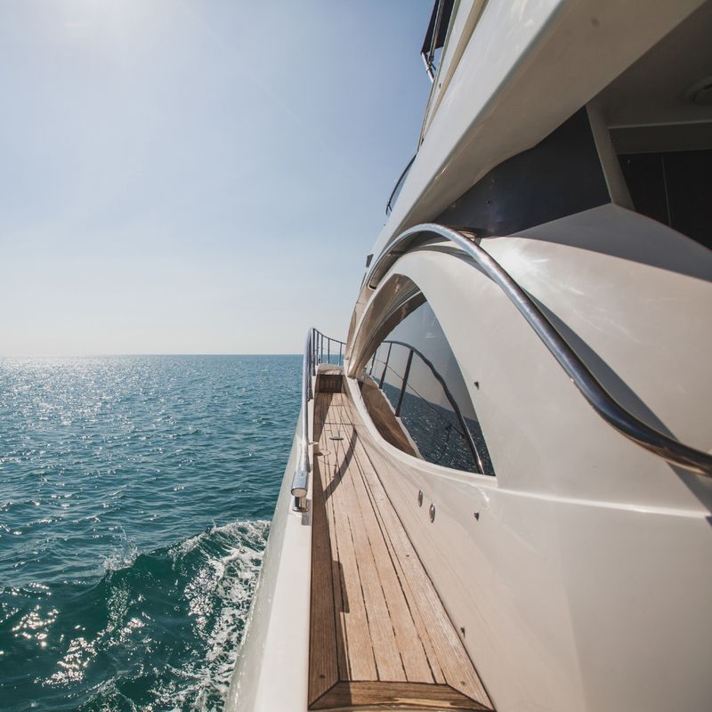 luxurious yacht motorboat in the sea