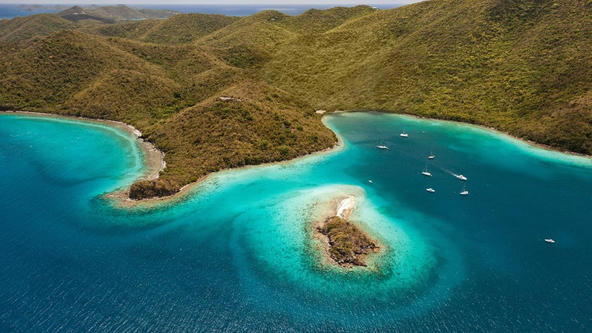 Aerial view of Waterlemon Cay