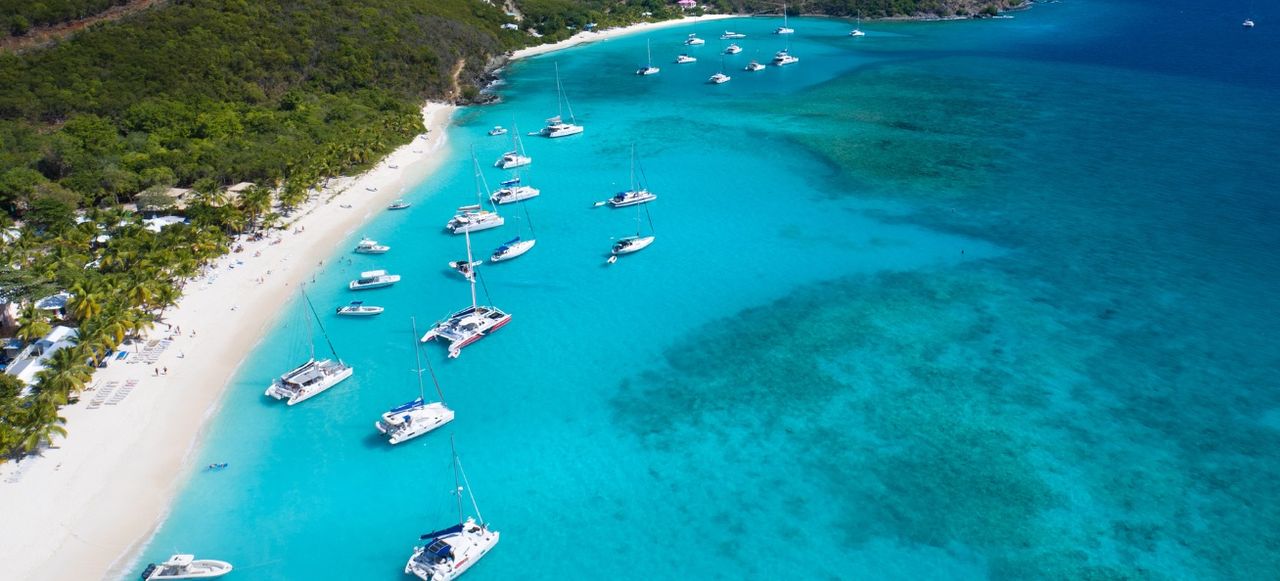 Aerial View of White Bay, Jost Van Dyke
