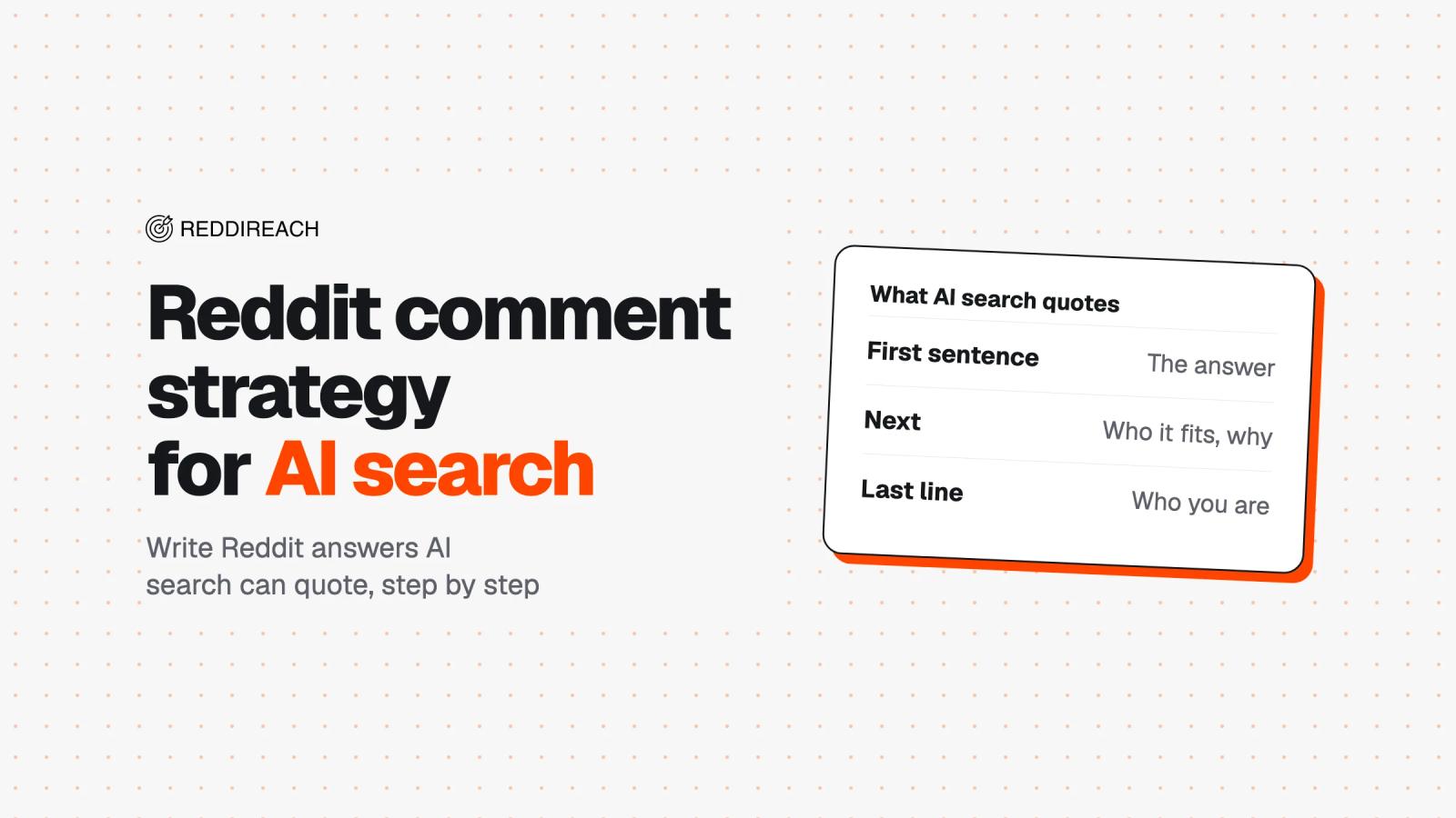 Reddit Comment Strategy for AI Search: How to Get Cited