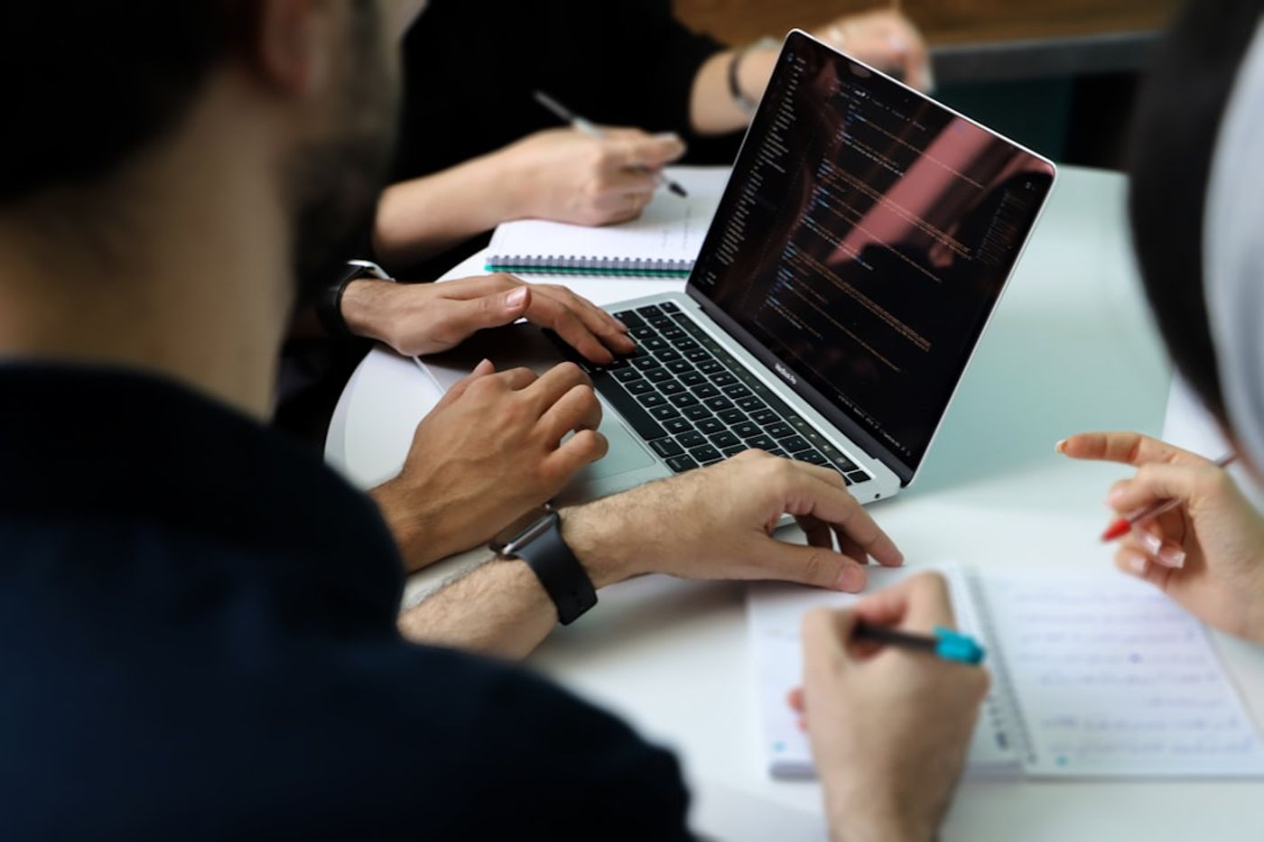 Team reviewing a marketing analytics dashboard