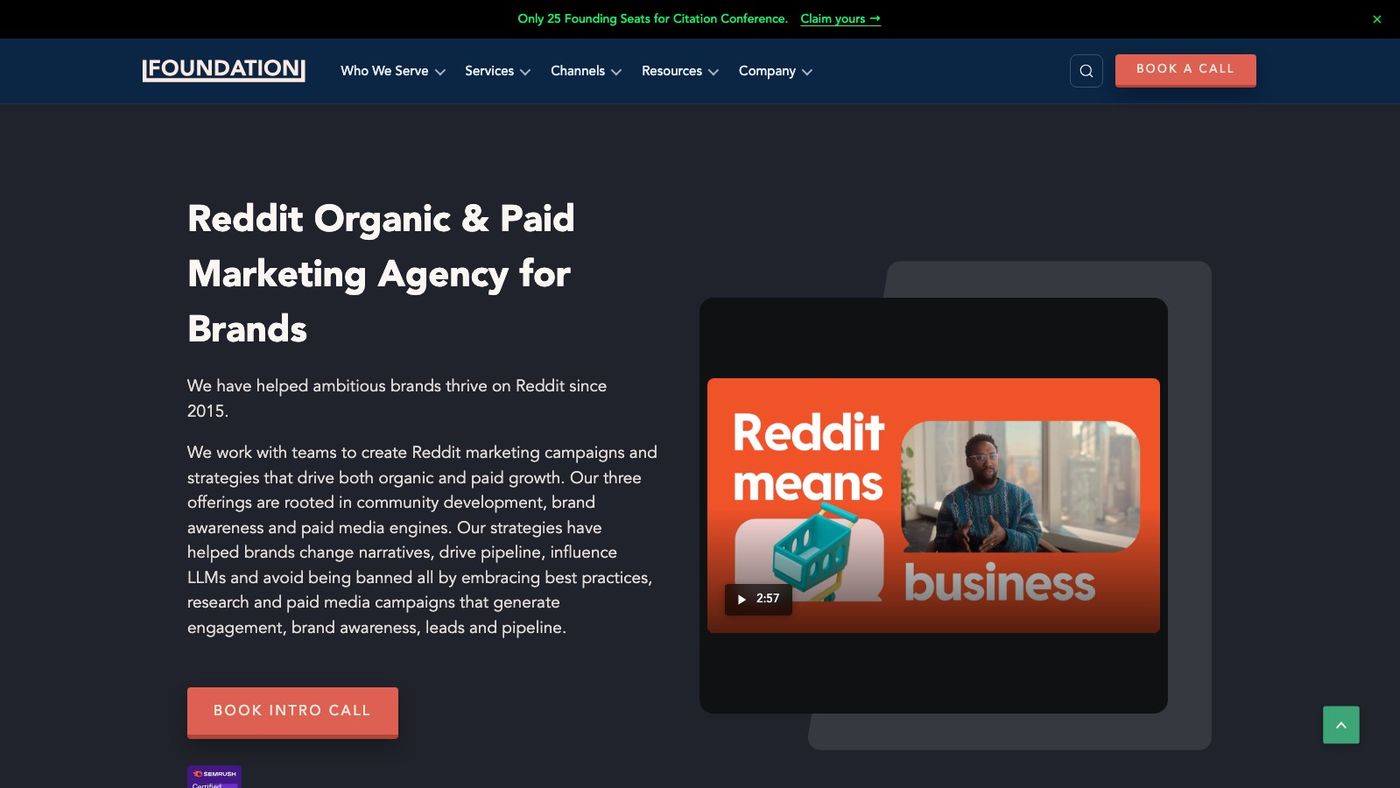 Foundation Marketing Reddit marketing page
