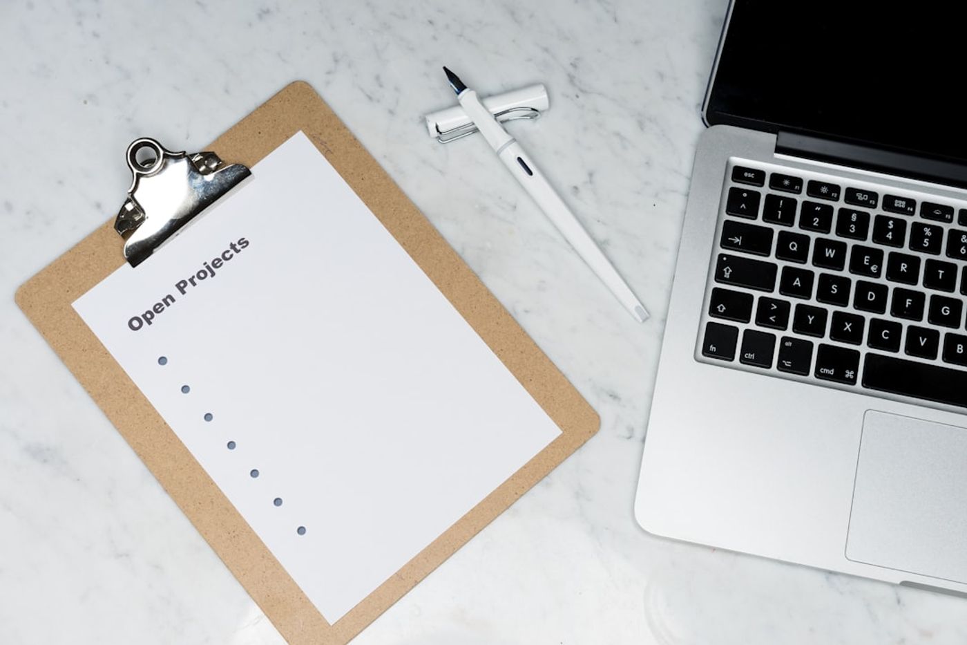 Team workflow checklist on a desk