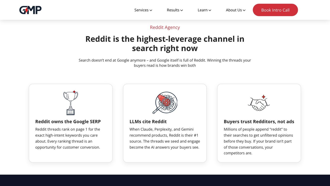 Growth Marketing Pro Reddit marketing page