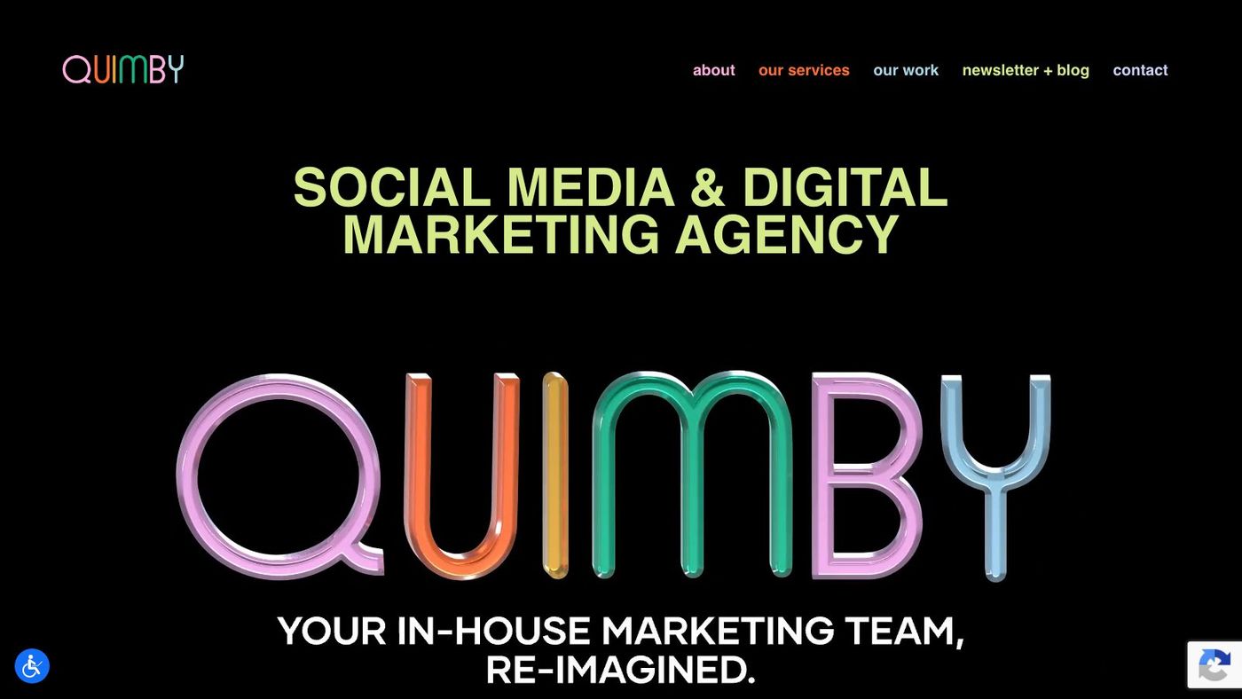 Quimby Digital homepage