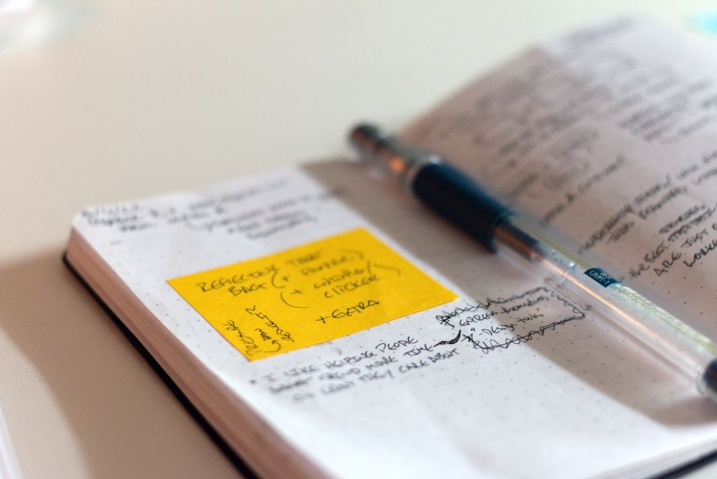 Keyword research notes with search suggestions on a whiteboard