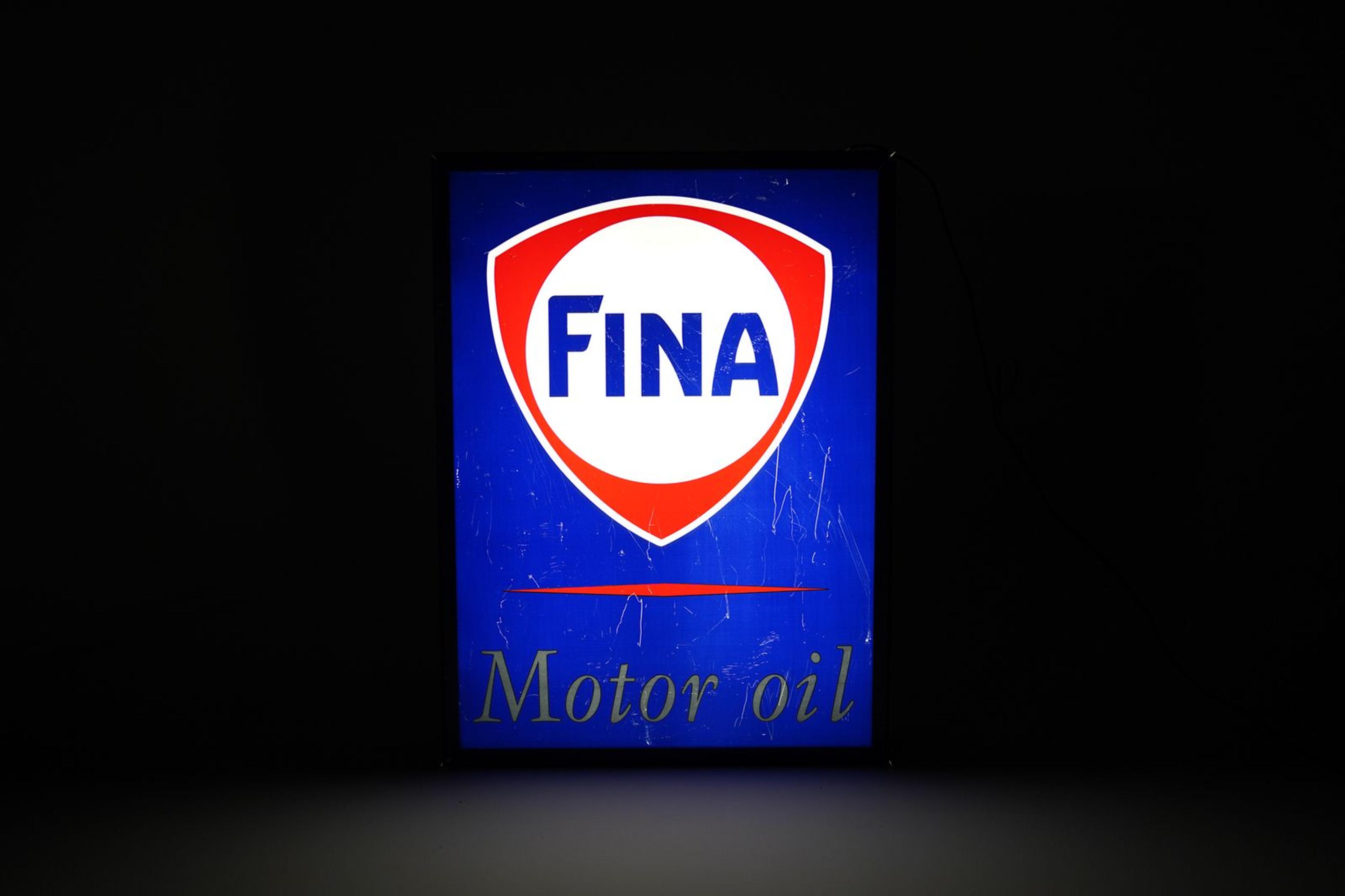 Fina Motor Oil Wall Sign - Illuminated