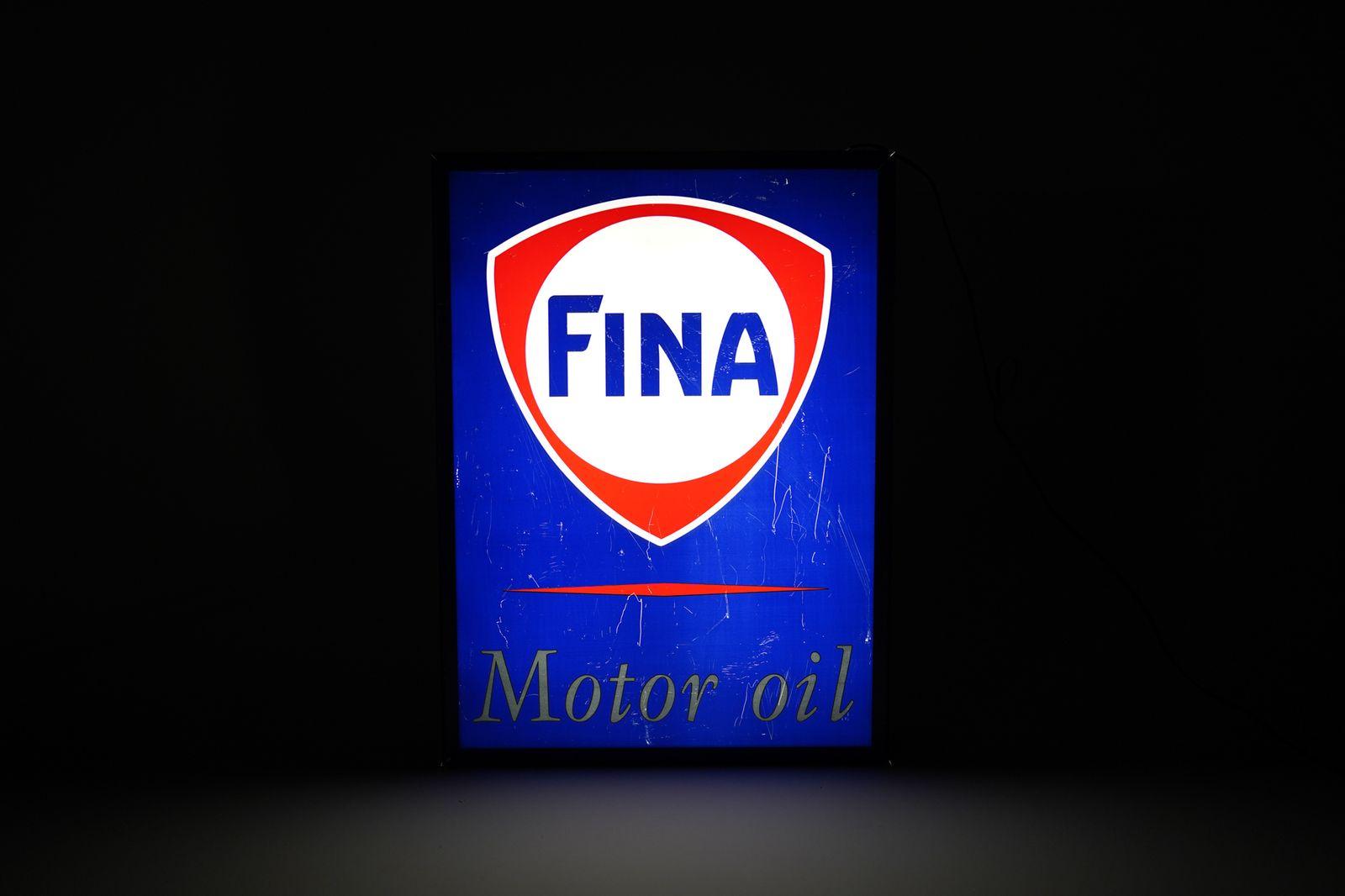 Fina Motor Oil Wall Sign - Illuminated