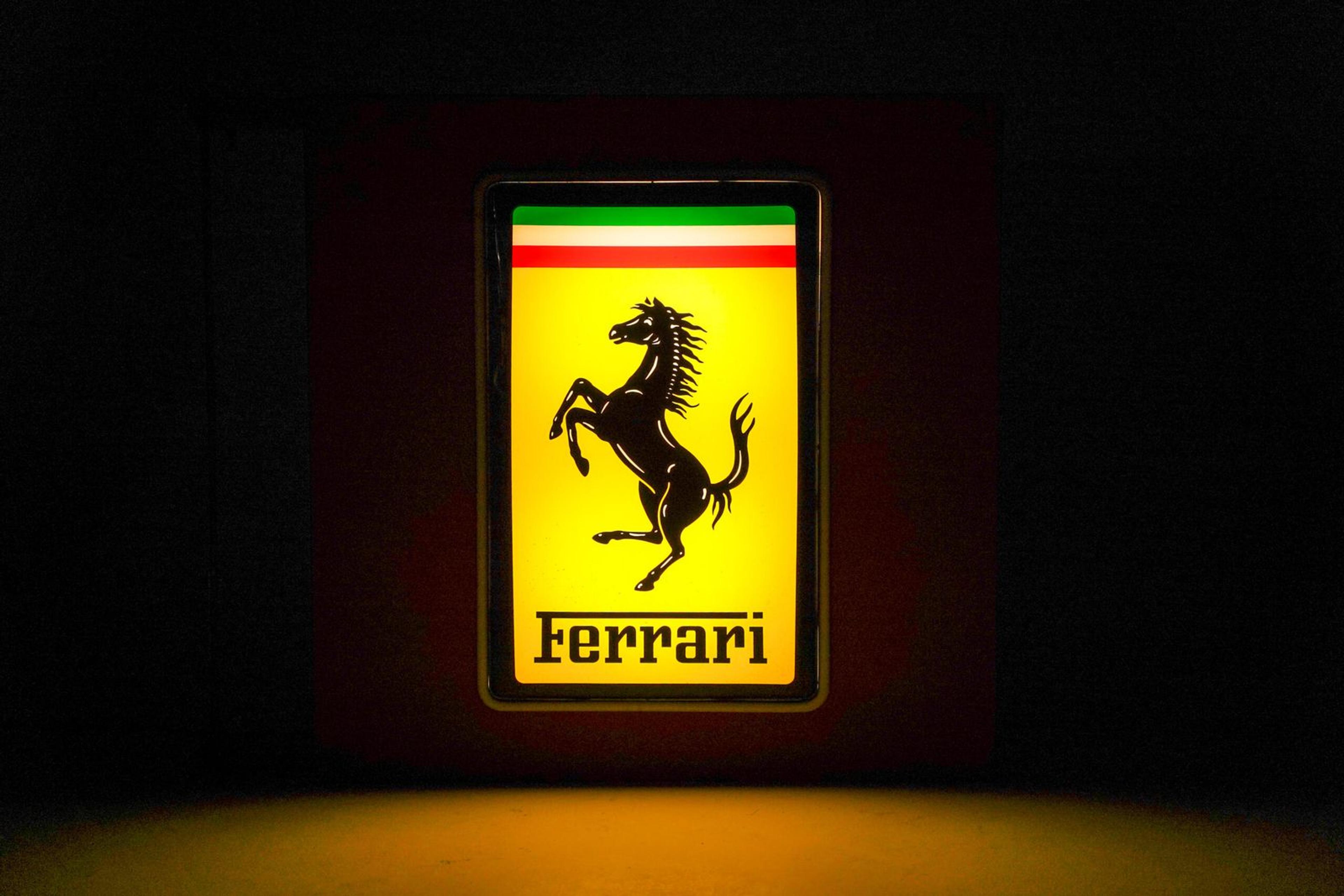 Ferrari Double Sided Wall Sign - Illuminated