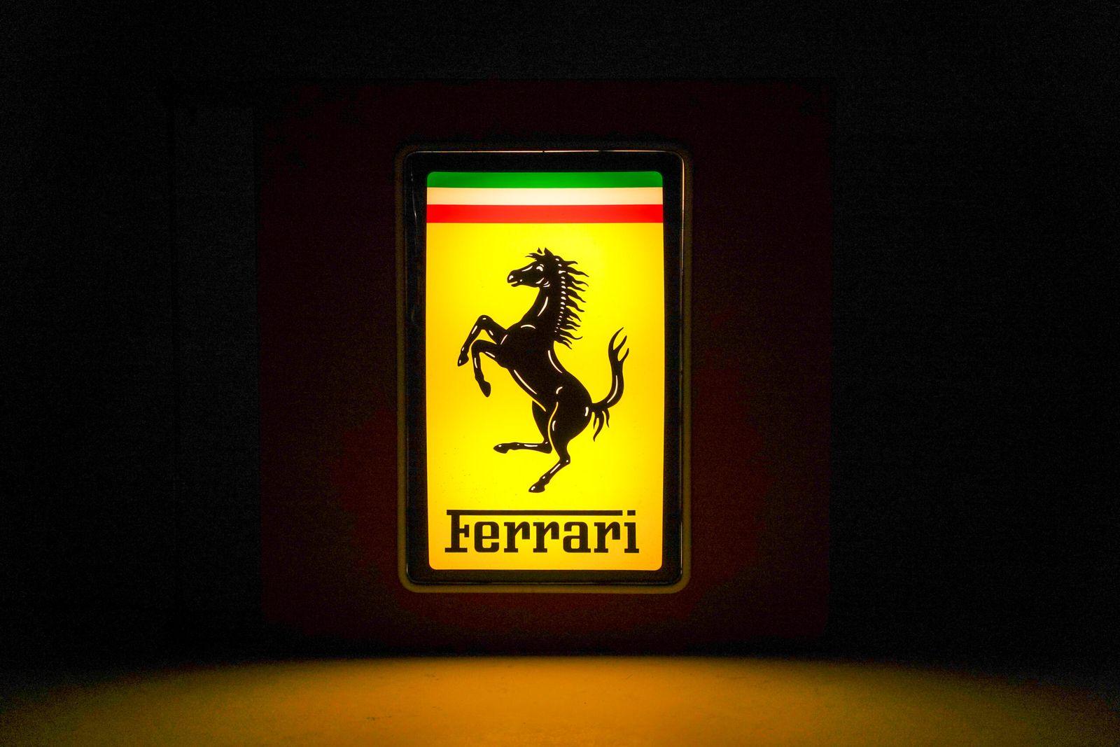Ferrari Double Sided Wall Sign - Illuminated