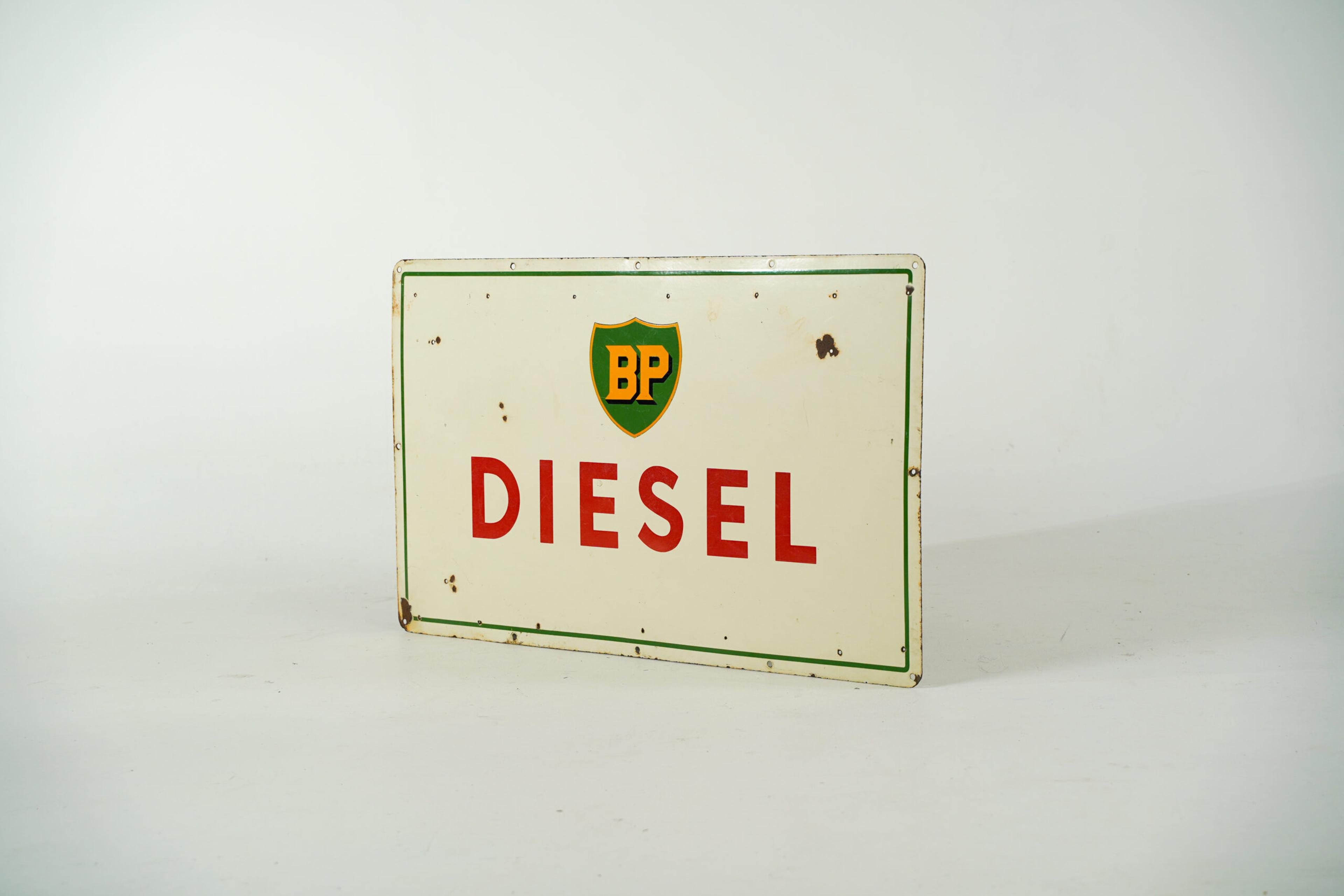 BP Diesel Plate Sign - Angle view