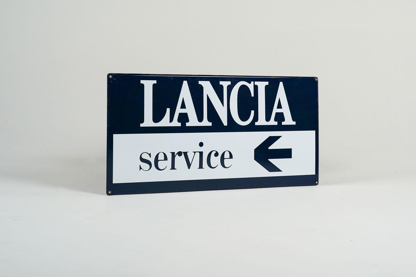 Lancia Service Enamel Sign - Front view
