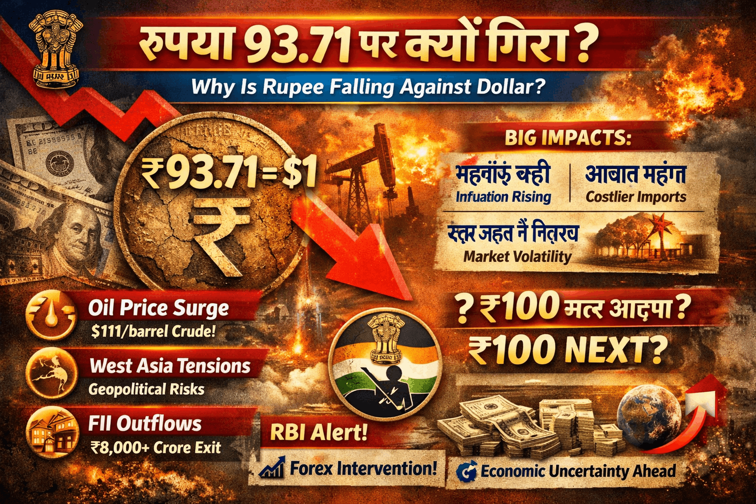 Indian rupee fall against dollar forex market 2026 chart