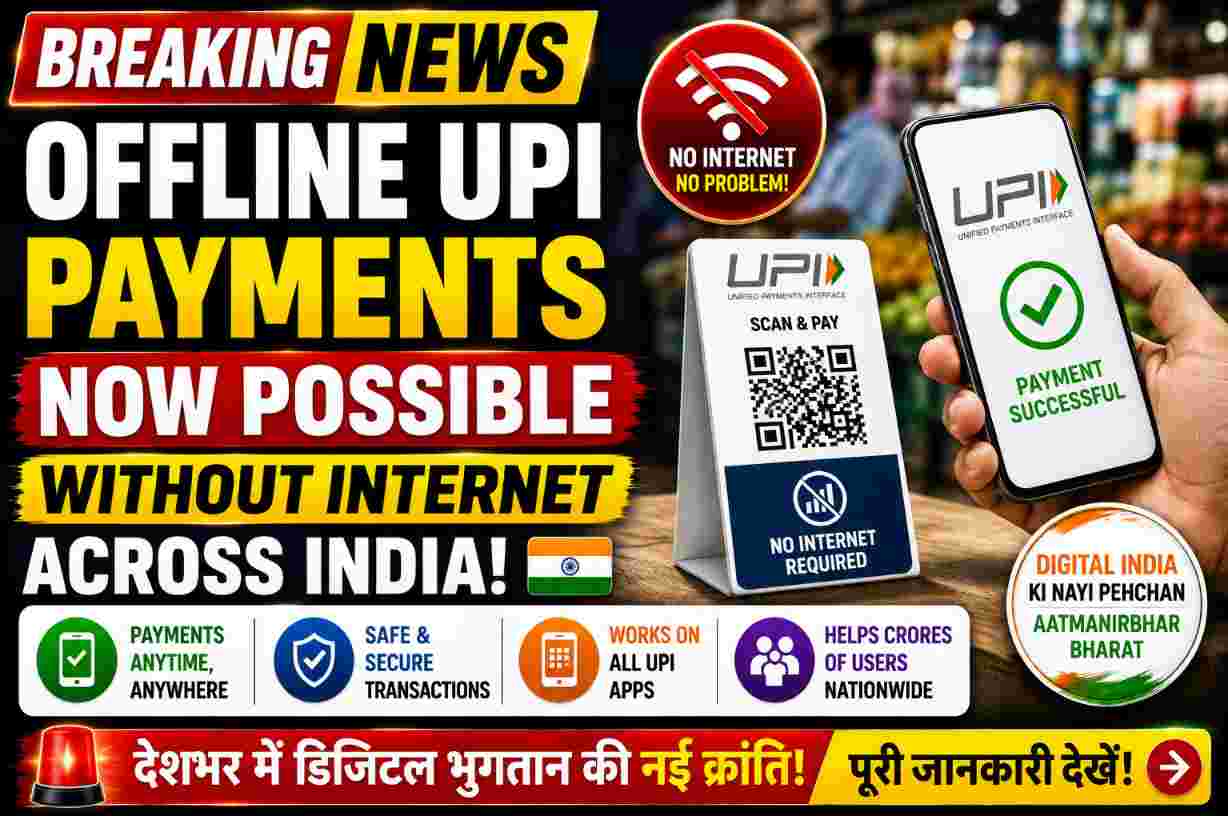 An Indian customer making a UPI payment at a local shop without using mobile internet.