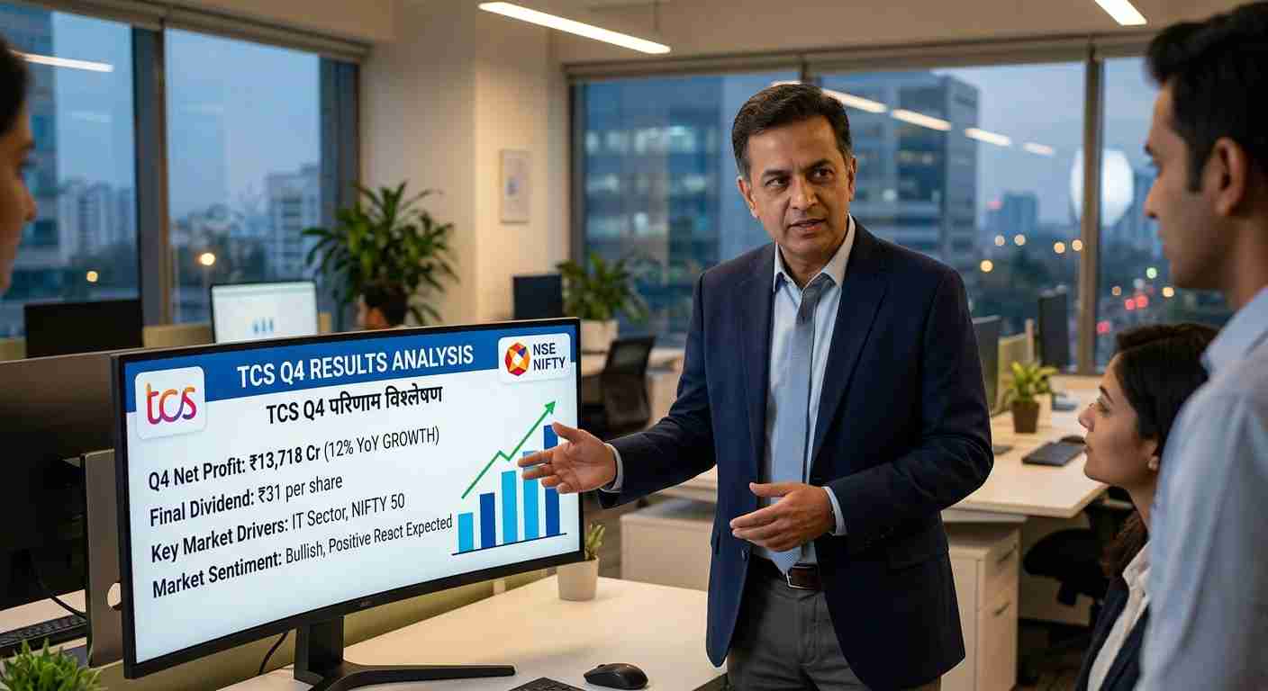 Indian investor checking TCS results and stock market updates after dividend announcement