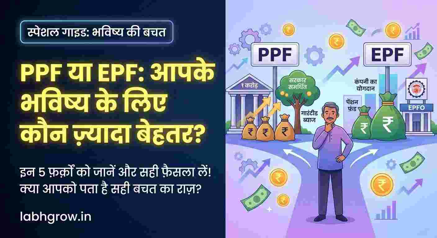 Indian family discussing savings plans while comparing PPF and EPF on a laptop.