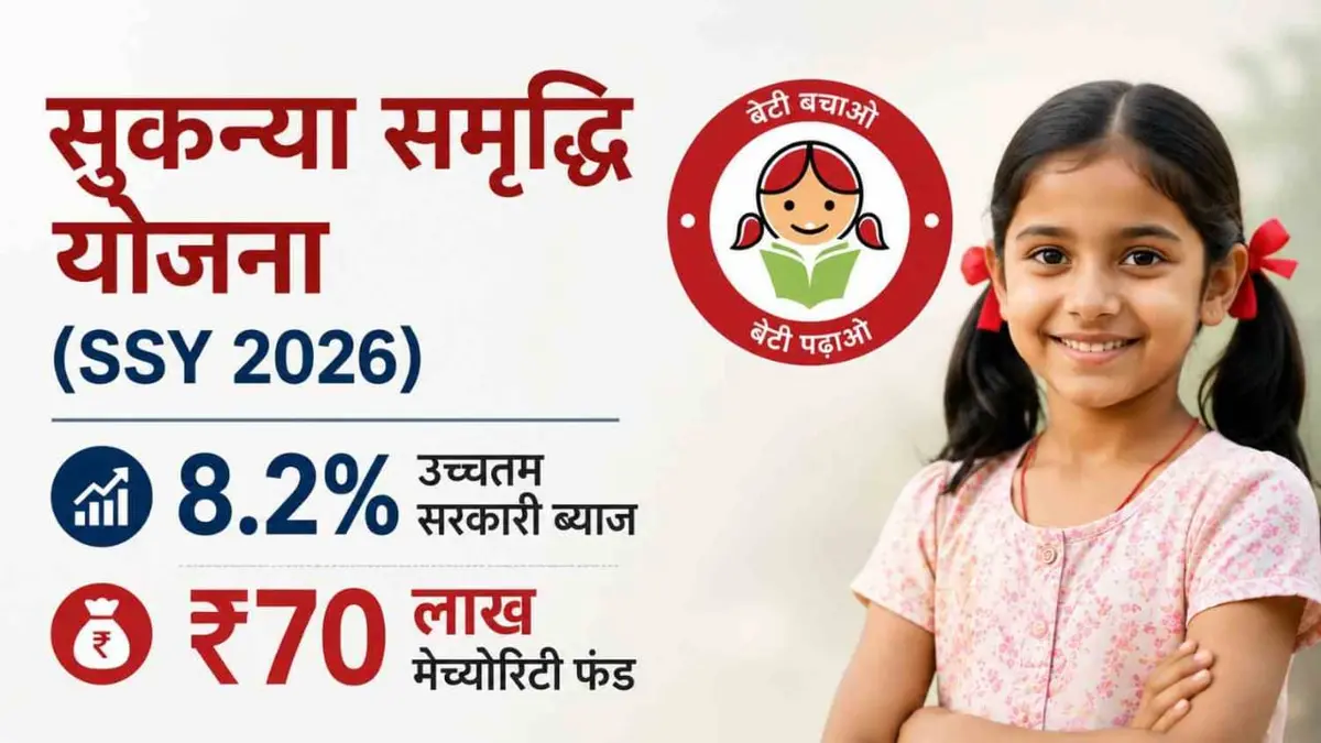 Sukanya Samriddhi Yojana 2026 interest rate and maturity calculator illustration