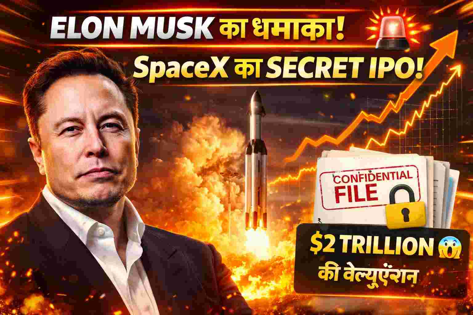 Indian investor reading news about SpaceX IPO on laptop at home.