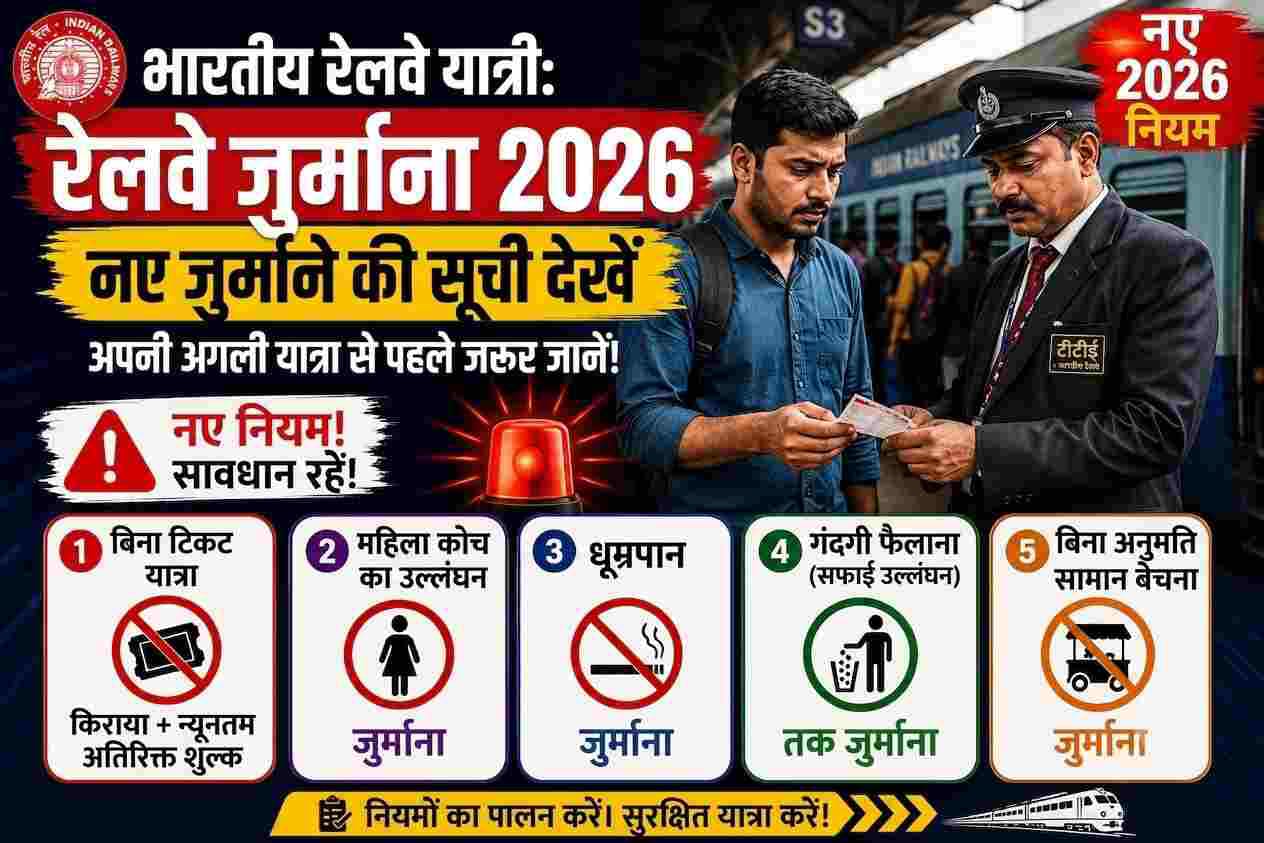 Railway passenger checking valid ticket to avoid Railway Fines 2026