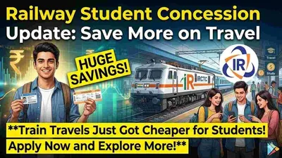 Indian college student checking railway ticket discount details at a busy railway station