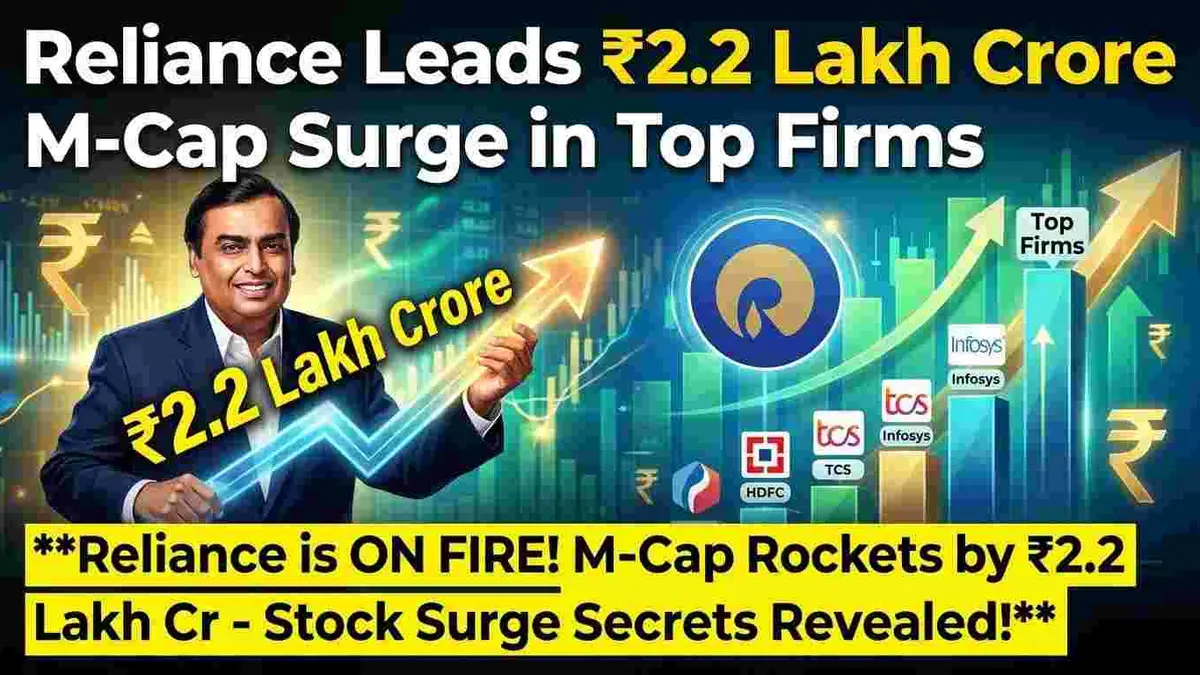 An Indian investor watching rising stock market numbers as Reliance leads gains in top Indian companies.