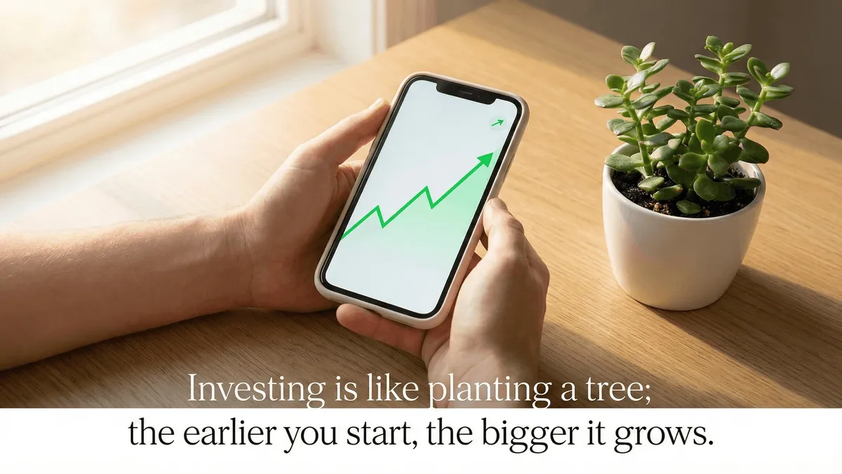Beginner analyzing stock market charts before investing