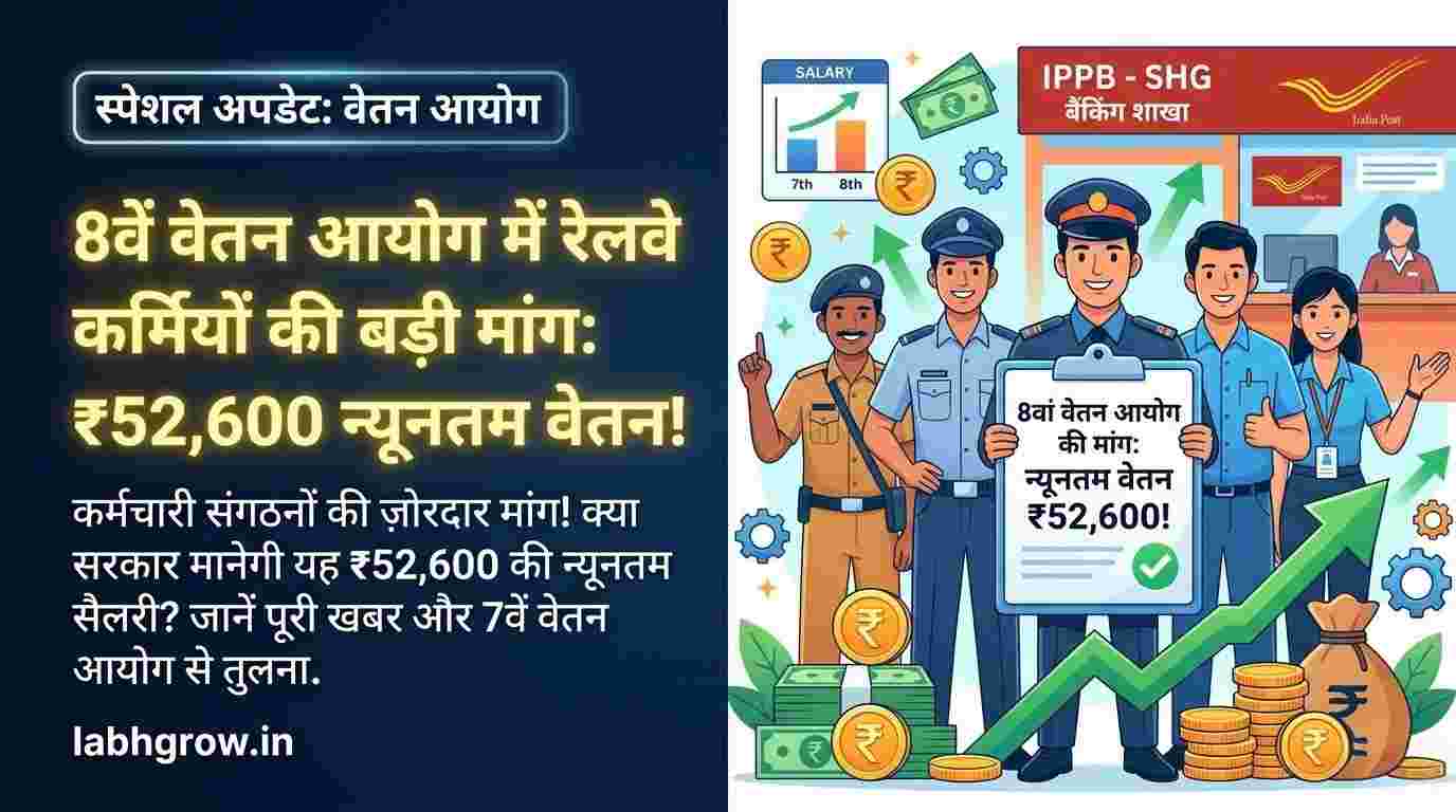 Indian railway employees discussing the 8th Pay Commission salary hike demand with family budget concerns in focus.
