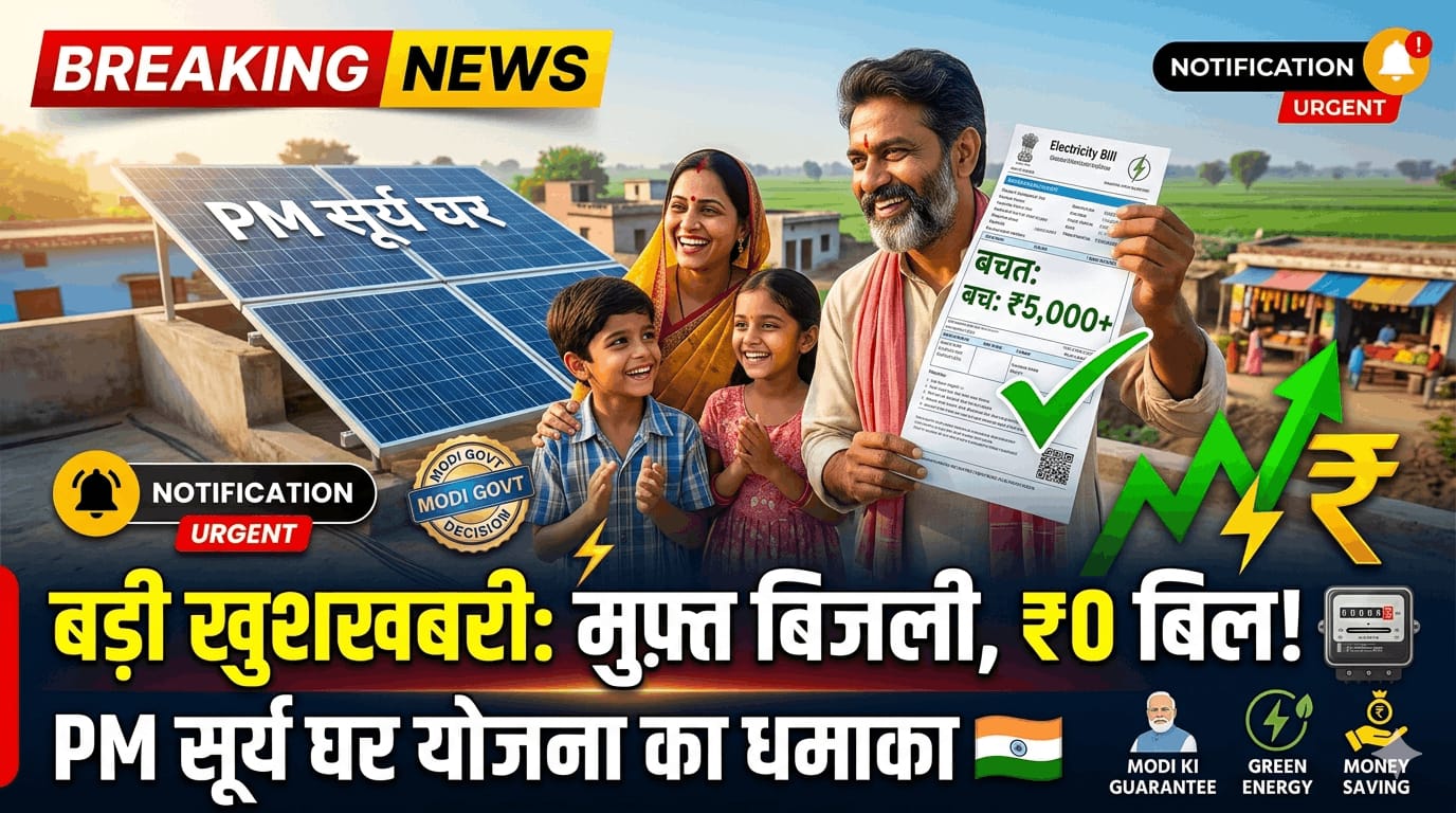 PM Surya Ghar Muft Bijli Yojana rooftop solar subsidy India