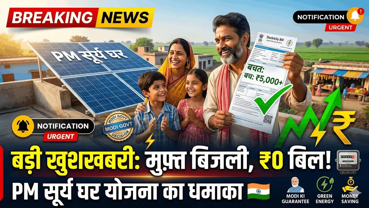 PM Surya Ghar Muft Bijli Yojana rooftop solar subsidy India