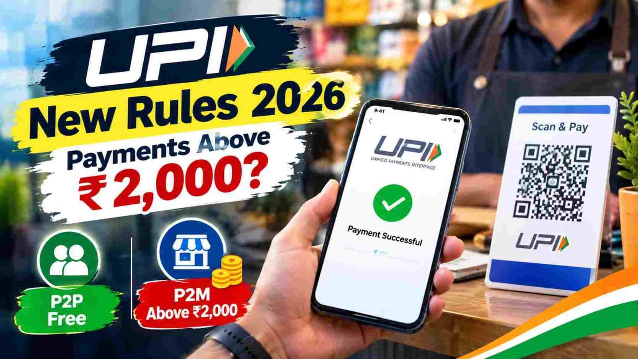 Customer scanning UPI QR code at shop counter under new UPI MDR 2026 rule above ₹2,000